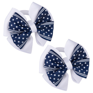 Набор резинок для волос "CHERRY MARY"  2шт , бант белый /синий