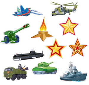 Комплект украшений "Патриотический" 11 шт. 5*5см