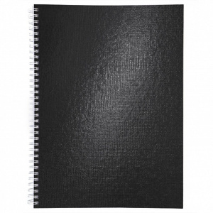 Тетрадь А4  96л кл. гребень бумвинил Hatber "METALLIC Черная"