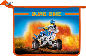 Папка д/ труда А4 (335*240*85) 2отд. молния сверху, пластик/ламинат "Квадро байк"