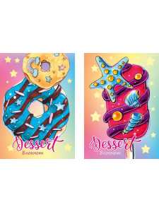 Блокнот А7  48л клеевой кор. "Десерты мечты" клетка