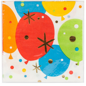 Салфетка "Шары Конфетти" 25*25см, 6 шт.