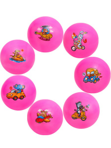 Мяч детский 12см "Веселое путешествие" ассорти НЕ НАДУТЫЙ