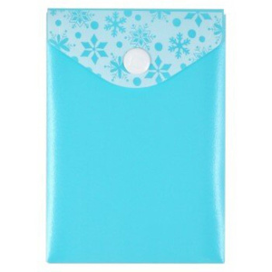 Конверт на кнопке А7  80*110мм COMIX голубой с узорами