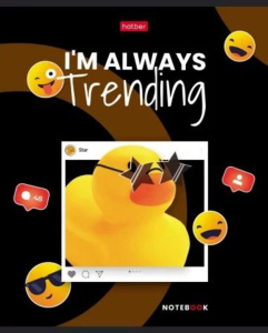 Тетрадь А5 48л кл. Hatber "ИнстаУтка" 5диз.в блоке, выб.лак., белизна 100%