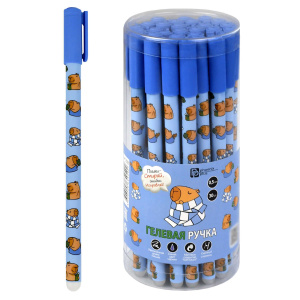 Ручка гелевая стираемая Феникс+ "Капибара" синяя, 0,5мм
