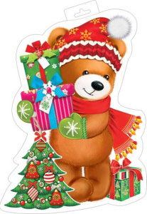 Плакат фигурный 34*41см  "Мишка"