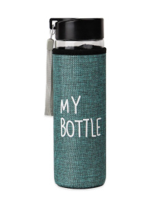 Бутылка для воды 500мл "My bottle" в чехле, бирюзовый
