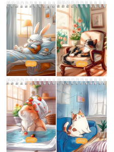 Блокнот А6  40л гребень "Домашний уют - 2" клетка