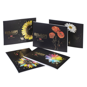 Альбом А4 32л скоба "Бал цветов" мат.лам., 3Dфольга, пл. 100 гр/м