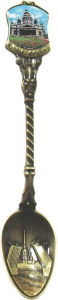 Ложка сувенирная "Исаакий-Мосты" цв.бронза