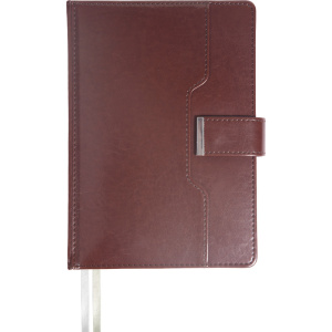 Ежедневник дат. 2025г А5 deVENTE Prestige 336стр., коричневый, тв.обложка, кожзам, ляссе, карман