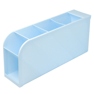 Подставка наст. "Simple. Pastel" 20*9*5см , пластиковая, 5 секций, голубая