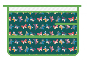 Папка д/труда А4 (325*230*100) 1отд. молния сверху, пластик "Бабочки паттерн"