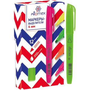 Текстовыделитель "Attomex" 1-4мм зеленый, круг. корпус