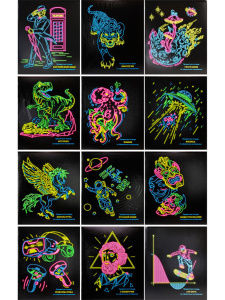 Комплект предметных тетрадей "Neon" 12 шт в упаковке, 48л., твин-лак., неон