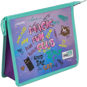 Папка д/тетрад. А5 (243x200x80) 1отд. молния сверху, пластик "Magic Club"