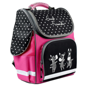 Ранец школьный 28*34*15см Феникс+ "Зебры" полиэстер