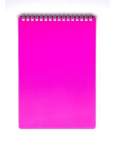 Блокнот А5 пласт.обл. 80л "DIAMOND НЕОН розовый" ГРЕБЕНЬ, кл.