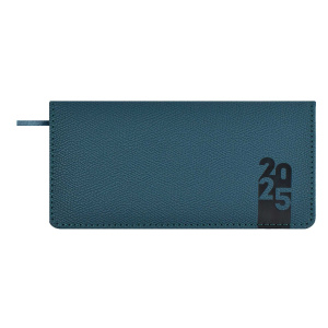 Планинг дат. 2025г, 170*88мм  64л., кожзам., тв.пер. "Джут морская волна" блинт. тисн., ляссе