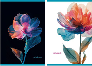 Тетрадь А4  48л кл. скоба Полином "Цветы" УФ-лак, БЕЗ ПОЛЕЙ