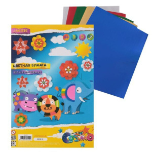 Цветная бумага металлик А4   5л. 5цв.