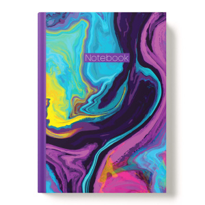 Блокнот А5 7БЦ  80л "Яркие разводы" лин., глянц.лам.