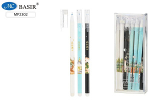 Ручка гелевая стираемая Basir "Лесная сказка" синяя, 0,38мм