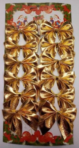 Бант подарочный, Золотой мерцающий, 5*5см