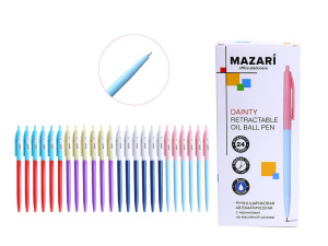 Ручка шар. MAZARI "Dainty" автомат, синяя, масл.осн., игольч.након., 0,7мм, смен.стерж. 130мм