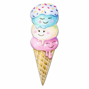 Закладка картонная фигурная "Веселый рожок" мат.лам.