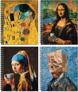 Тетрадь А5  48л кл. гребень Полином "Неклассическое искусство" УФ-лак