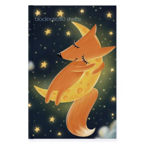 Блокнот А5 7БЦ  80л "Волшебный лис" клетка, глянц.лам.