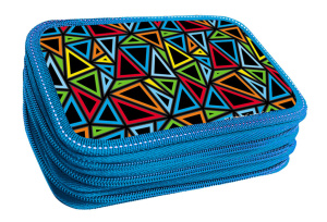 Пенал 3 отд. (205*125*55) молния, лам.картон металлиз. "Цветные осколки"