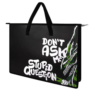 Папка А3 (450*330*90) с ручками, молния, пластик "Не задавай вопросов"