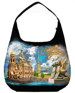 Сумка 34*41см "Грифон-Спас-Петропавловка.Синее небо"