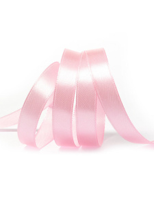 Лента упаковочная атласная 12мм*22м, розовая