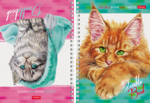 Блокнот А5 7БЦ гребень  80л "Эти заМУРчательные кошки" кл., ПЕРЕВЕРТЫШ