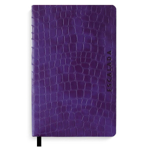 Записная книжка А5  96л., кожзам., мягк.пер. "Кроко фиолетовый" ляссе, тисн.фольгой
