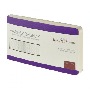 Еженедельник недат. А6  80л, мягк.пер., иск.кожа "Megapolis velvet. Зефирный фиолетовый"