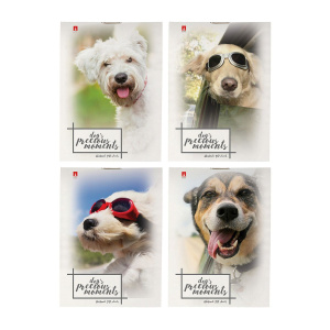 Блокнот А7  40л  "Щеночки" скрепка, клетка, ассорти