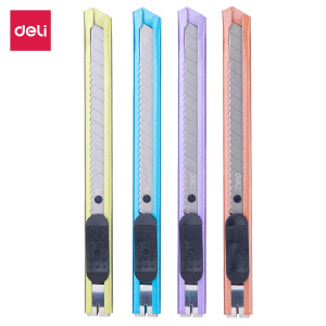 Нож канцелярский Deli  9 мм, сталь, корп. ассорти