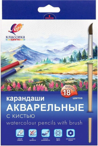 Карандаши цвет. акварельные 18цв  Луч "Классика цвета" с кисточкой