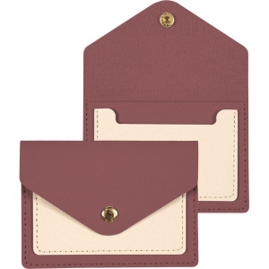 Визитница-кошелек к/з на кнопке "deVENTE. Casual" 2отд. д/визиток, брусничный
