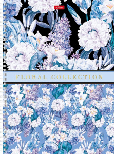 Тетрадь А4 7БЦ  80л кл. гребень Hatber "Floral collection" глянц.лам.
