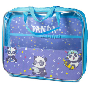 Папка д/труда A4 (335*260*60) 1отд. с ручками, ткань "Панды"