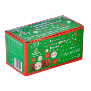 Гирлянда LED светодиодная  18 л. белый провод 1,8м, вьюн, USB, мультицвет