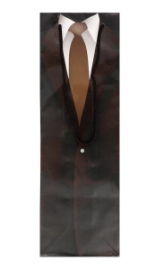 Пакет подар. бумажн. 36*12*9 см (под бутылку), Мужской костюм