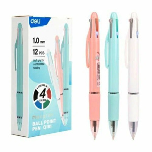 Ручка шар. многоцв. 4-х цветная, 1,0 мм, резин.манжета