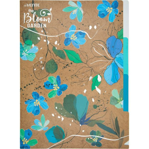 Папка уголок 3-х уровн. А4 "Bloom Garden" 230*310мм, пластик, тиснение фольгой